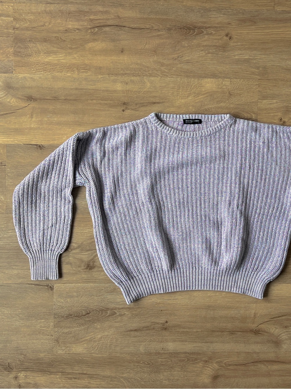 American Apparel Lavender Pastel Unicorn Cotton Knit Crewneck Sweater